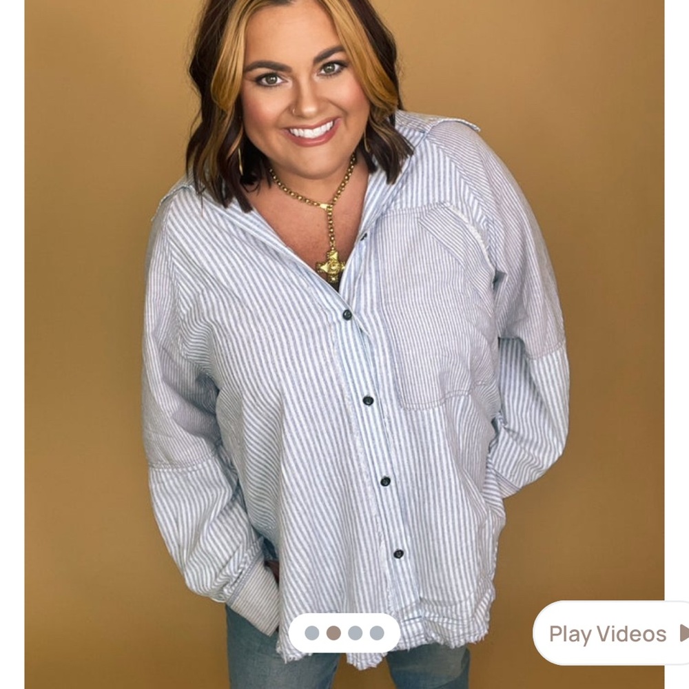 So Me Women’s Striped Button-Up Shirt